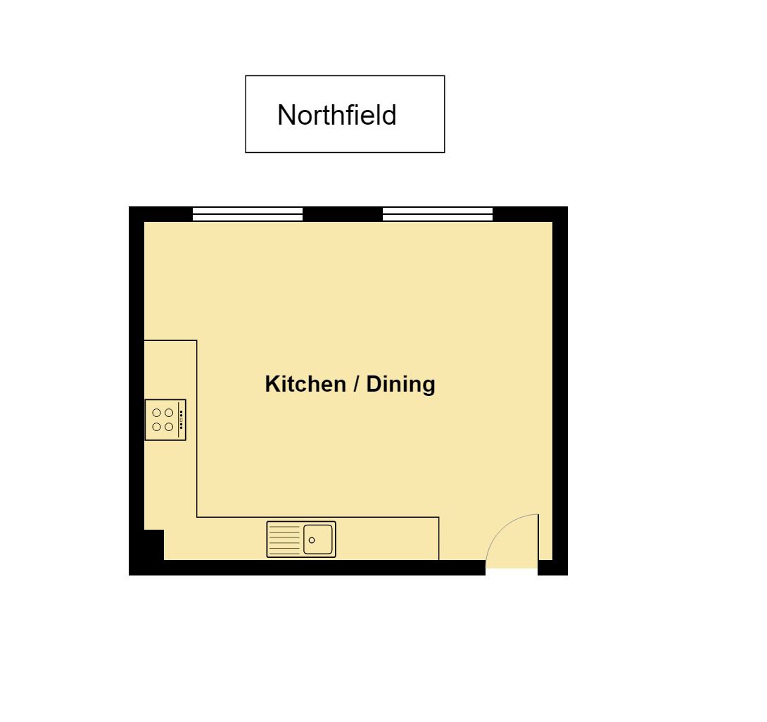 Illustration of Northfield kitchen floorplan