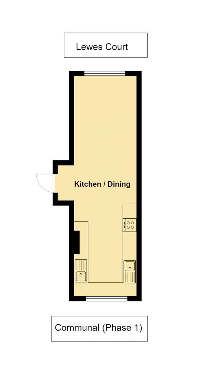 Lewes Court standard kitchen floorplan