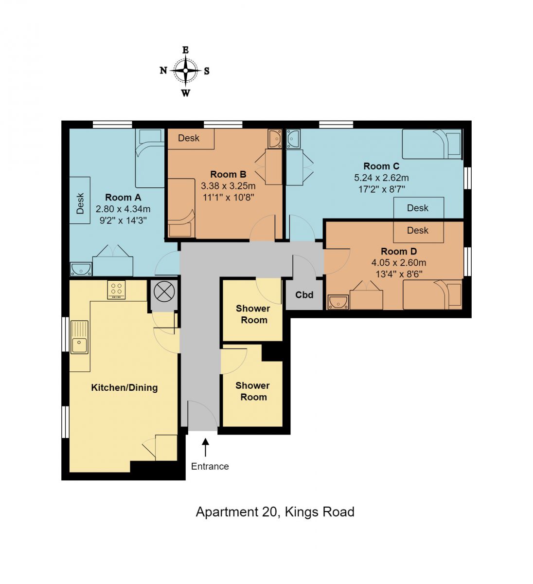 Kings Road floorplan (flat 20)