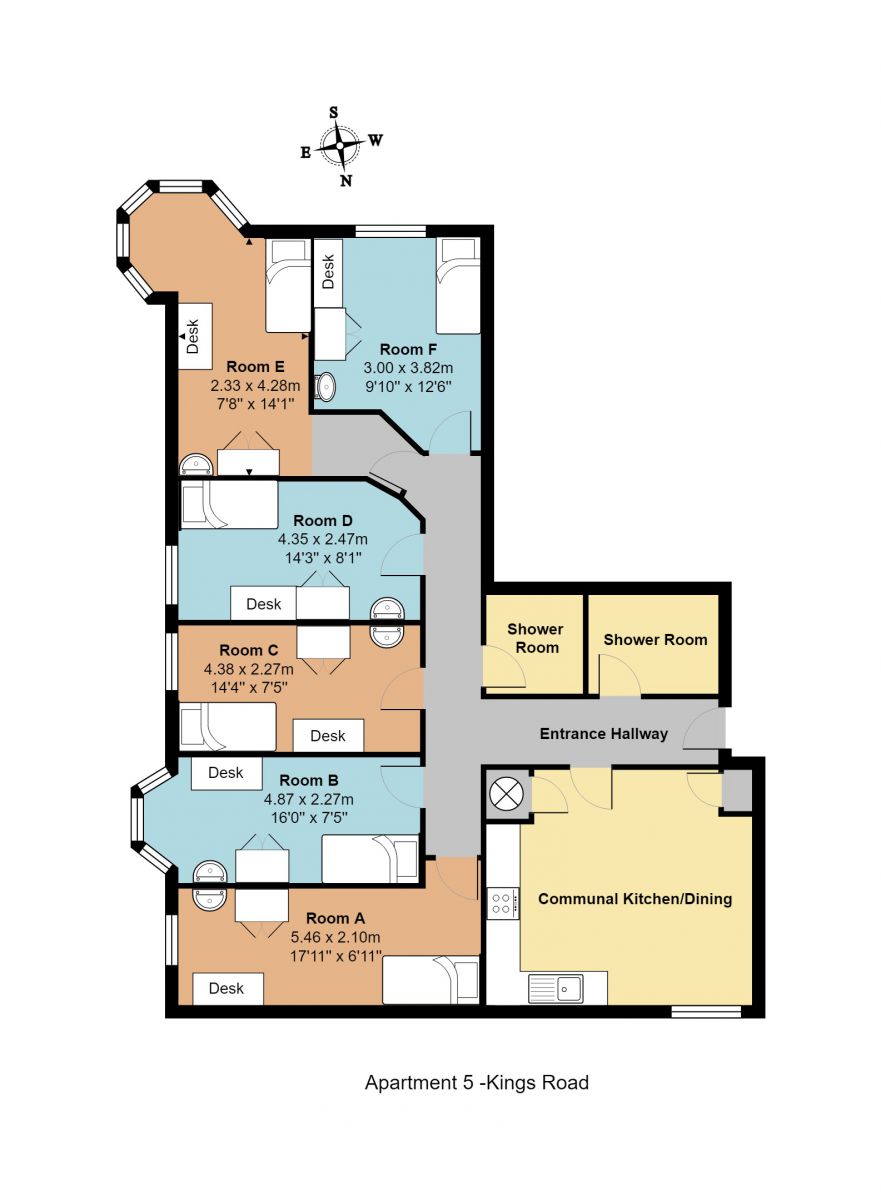 Kings Road floorplan (flat 5)