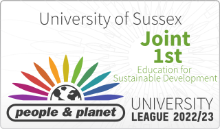 Sussex came joint first in Education for Sustainable Development on the 2022/23 People and Planet University League.