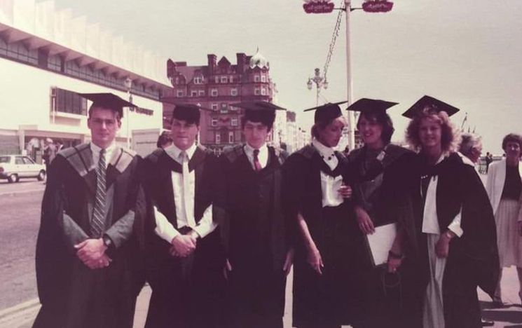 Outside the Brighton Centre at graduation