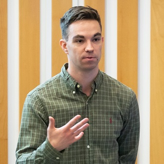 Aubrey Allegretti giving a lecture
