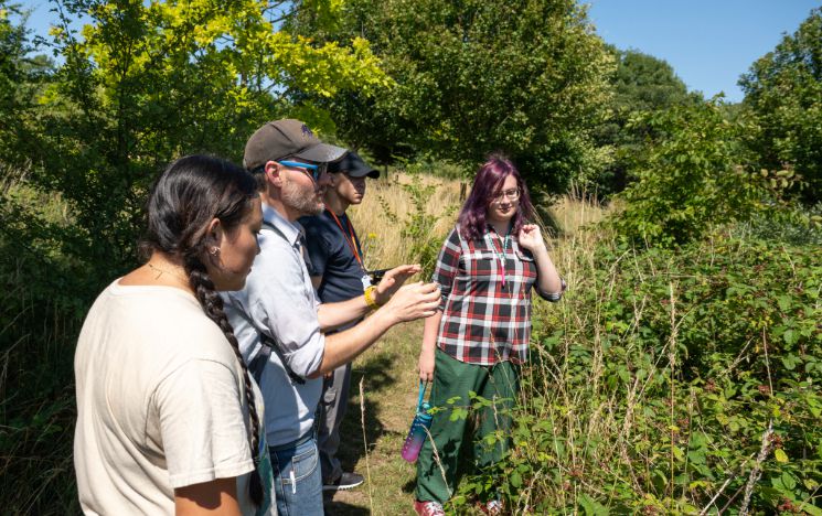 Summer School students visit the Forest Food Garden on the Sussex campus
