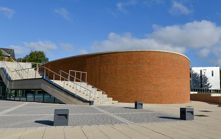  Circular brick building with external steps 