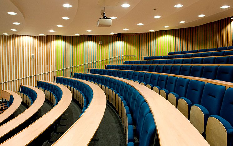 Lecture theatre with tiered seating