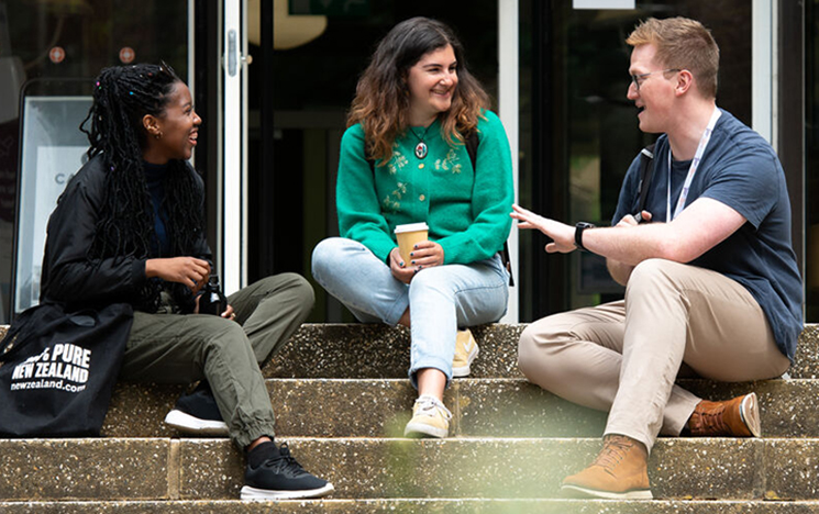 
Students chatting and laughing