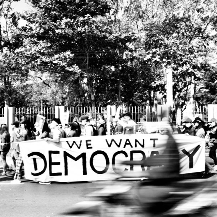 A pro-democracy protest