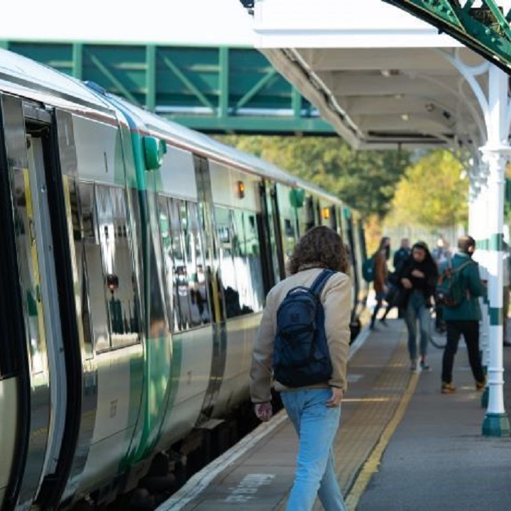 Commuter students arriving at Falmer train station