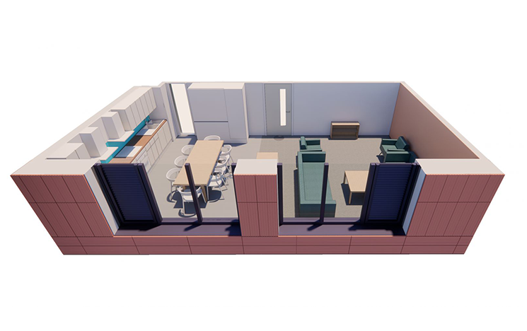 West Slope kitchen, dining area and lounge floor plan