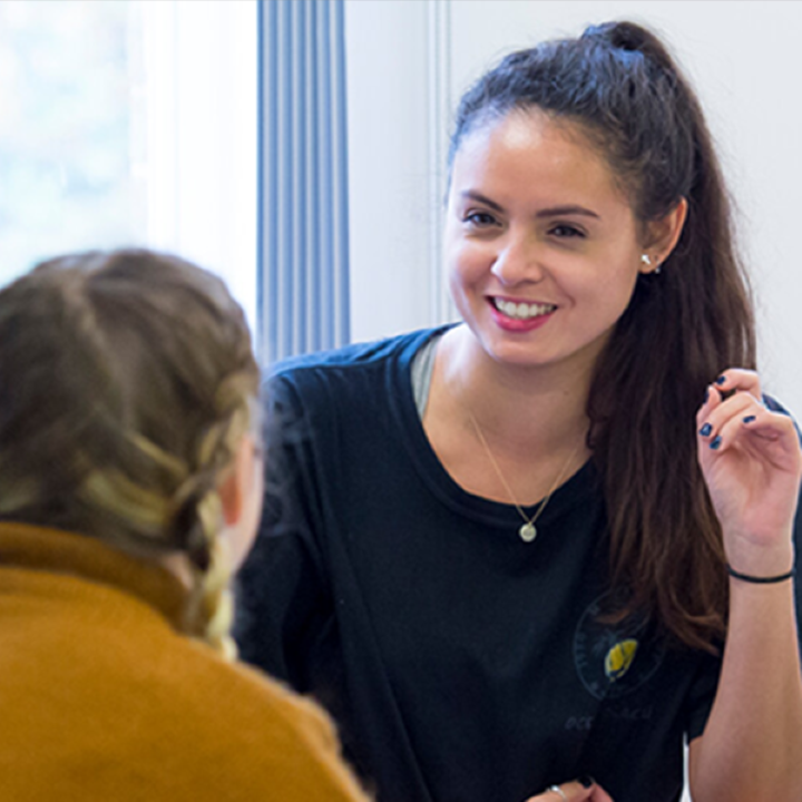 Students chatting, laughing