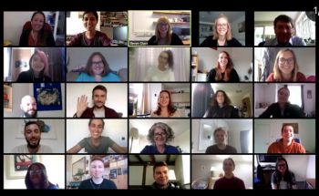 Image of many Hive members in one screen captured from a Zoom meeting