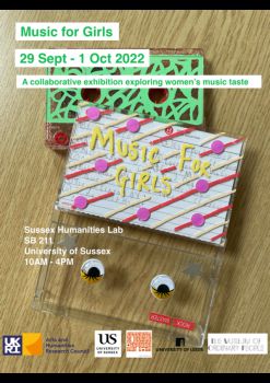 Poster advertising Music for Girls exhibition