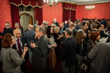Group of supporters enjoying drinks at the House of Lords
