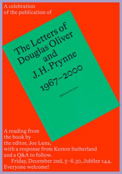 Book cover for The Letters of Douglas Oliver and JH Prynne