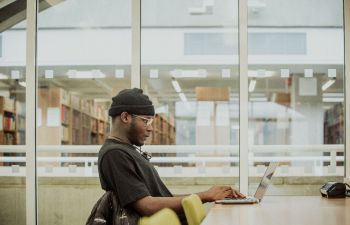 Student using the Library