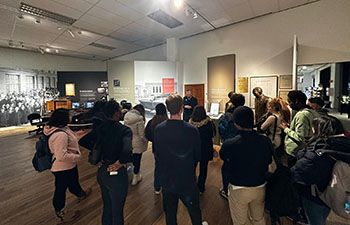 Students on the Volvo museum tour