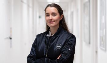 Dr Rosemary Coogan dressed up in the European Space Agency uniform