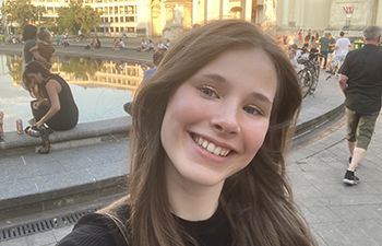 A photo of Bryony Hawkins outside and smiling direct to camera