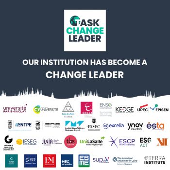 Our institution has become a TASK change leader graphic with text