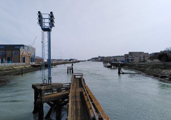 The River Ouse flowing through Newhaven port