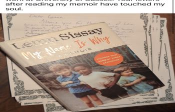 A tweet from Sissay with an image of the cover of his book and a message about how Sussex social work students touched his soul with their letters.