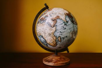 A sepia filtered globe