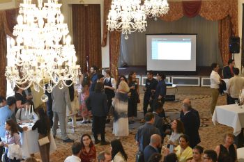 Aerial shot of guests at the gala event