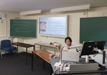Dr Miseong Cho presenting on the Hansalim Life Movement