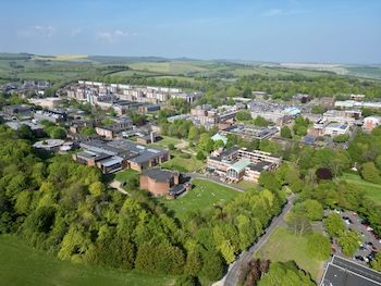 An aerial view of the University of Sussex Campus