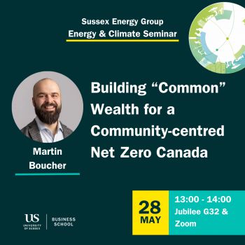 Poster of Martin Boucher's Energy & Climate Seminar