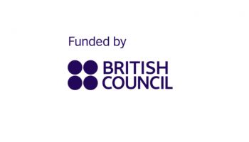 British Council logo with the text “Funded by British Council” in dark blue.