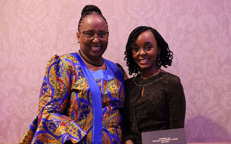 Thokozani at prizegiving with guest