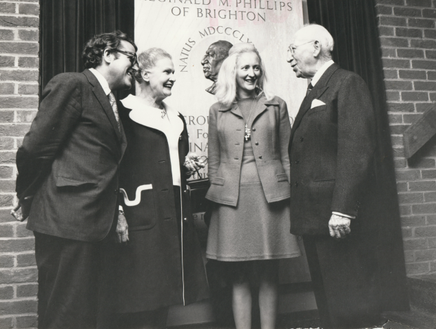 Susan (3rd from left) with Asa Briggs (left) with Reginald Phillips (right) who was a generous benefactor to the University. The woman second from right is currently unknown. Susan (3rd from left) with Asa Briggs (left) with Reginald Phillips (right) who was a generous benefactor to the university.