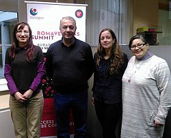 Stela Garaz, Nadir Redzepi, Tamsin Hinton-Smith and Merziha Idrizi at Roma Education Fund, Budapest
