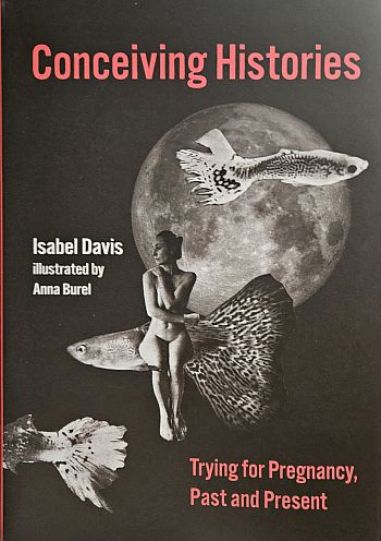 Cover for the book that shows a woman and fish floating in front of a moon